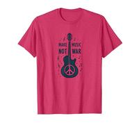 Haz Que la música no Sea la Guerra: protesta por la Guitarra Camiseta, Hombre, Rojo Jaspeado, S