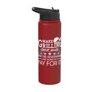 Haz que la parrilla sea genial de nuevo Trump BBQ Pit Master Grill regalo Stainless Steel Insulated Water Bottle