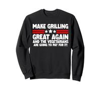 Haz que la parrilla sea genial otra vez Estados Unidos Trump BBQ Barbacoa para ahumar Sudadera