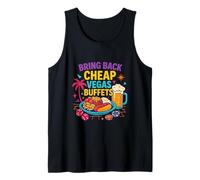 Haz Que Las Vegas Sean Baratas Otra Vez Retro Las Vegas Buffets Casino Party Camiseta sin Mangas