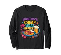 Haz Que Las Vegas Sean Baratas Otra Vez Retro Las Vegas Buffets Casino Party Manga Larga