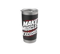 Haz que los músculos no sean excusas Gimnasio Entrenamiento Fitness Vaso térmico de acero inoxidable de doble pared