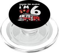 Haz Sonar la Alarma: Im 6 Firetruck Cumple 6 años, niños y niños PopSockets PopGrip para MagSafe