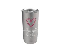 Haz todo con amor, bonito corazón, inspirador arte religioso Vaso térmico de acero inoxidable de doble pared