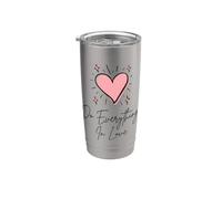 Haz todo con amor, bonito corazón, inspirador arte religioso Vaso térmico de acero inoxidable de doble pared