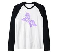 Haz tu propia camiseta gráfica de unicornio para niñas con cita positiva mágica Camiseta Manga Raglan