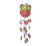 Haz tu propio colgante de campanilla de viento con técnica de bordado de diamantes con motivos de cruz y casa para uso en interiores y exteriores (PFL508)