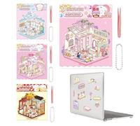 Haz tus propias pegatinas de casa, haz tu propia escena de pegatinas | Pegatinas decorativas con efecto, pegatinas para escenas de cabaña, juego de 4 pegatinas de cuenta de mano, pegatinas de paisaje
