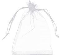 HAZARA50pcs 5x7 "clear pull Cord organza gift Bag Jewelry Bag Party Wedding favorite Candy Bag Christmas White-White