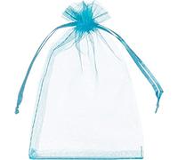 HAZARA50pcs 5x7 "clear pull Cord organza gift Bag Jewelry Bag Party Wedding favorite Candy Bag Christmas White-blue