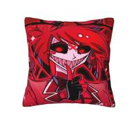 Hazbin Funda de almohada cuadrada de peluche Charlie Morningstar Vaggie Funda de almohada cuadrada de peluche para sofá, cama (45,7 x 45,7 cm)