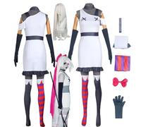 Hazbin Hotel Cosplay Vaggie Disfraz de anime completo con peluca para disfraz de Halloween