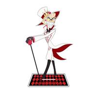Hazbin Hotel - Figura acrílica de 16 cm, figura de Lucifer, Alastor, modelo de soporte de figura de polvo de ángel, figura de pie acrílica para decoración de exhibición, regalos coleccionables