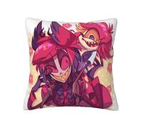 Hazbin Hotel Funda de almohada de anime Charlie Morningstar Vaggie Funda de almohada impresa Cuadrado Felpa Suave Sofá Casa Fundas de cojín (45 x 45 cm)
