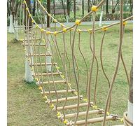 HAZEK Puente Al Aire Libre para Jardín De Infantes, Equipo De Entrenamiento Deportivo para Niños, Puente De Madera Maciza, Puente De Equilibrio, Puente De Escalada, Juguetes(Size:8m)