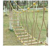 HAZEK Puente Al Aire Libre para Jardín De Infantes, Equipo De Entrenamiento Deportivo para Niños, Puente De Madera Maciza, Puente De Equilibrio, Puente De Escalada, Juguetes(Size:5m)