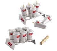 HAZEL Kulfi - Juego de 12 moldes de aluminio con 2 soportes | Máquina reutilizable para helados y paletas | Moldes para golosinas caseras congeladas, paletas de hielo