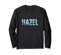 Hazel Sea Waves - Nombre Personalizado Ocean Beach Art Manga Larga
