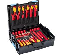 HAZET 150/39 Juego de herramientas VDE, aisladas, 39 piezas, para trabajos en sistemas de alta tensión, cuadrado de 1/2 pulgada, perfil de tracción, en HAZET L-Boxx