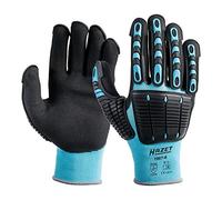 Hazet 1987-6 Guantes de mecánico, protección con protectores de TPR, tejido de punto fino, gran agarre, larga vida útil, talla L, probados contra riesgos mecánicos, protección contra cortes