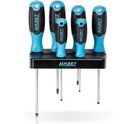 HAZET 811SH-1/7 Juego de destornilladores con soporte, 7 piezas, Phillips PH y perfil ranurado, incluido soporte con bocallave para montaje en pared