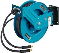 HAZET 9040OS-10 Carrete de manguera abierto,20 Metros,10 mm, Máx. 20 bar,Construcción de acero,Bobinado automático,Base giratoria,Incl. opciones de montaje, longitud de conexión 2 Metros
