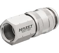 Hazet Acoplamiento rápido para aire comprimido 9001-061, Roscas internas de 3/8 pulgadas, Compatible con varias espigas del sistema, Se maneja con una sola mano, Para espigas de conexión de aire
