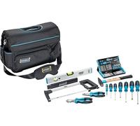 HAZET bolsa de herramientas universal 191T-6/73, grande, 73 piezas, con sierra, nivel de burbuja, destornilladores, alicates, martillo, juego de puntas, bolsa con bandolera