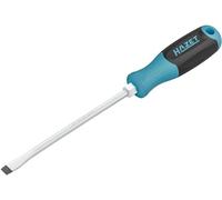 Hazet Destornillador 811-100, Perfil ranurado, 309 mm de longitud, Hoja redonda, 1,6 x 10 mm, Mango antideslizante de 3 componentes, Alta transmisión de fuerza