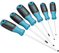 Hazet destornillador 811/6, juego de 6 piezas, Phillips PH y perfil ranurado, mango antideslizante de 3 componentes para una alta transmisión de la fuerza