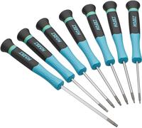 Hazet Destornillador electrónico 811EL-T/7, 7 piezas con perfil TORX interno, mango de 2 componentes, para una amplia gama de tareas de atornillado, longitud 205 mm, tamaños SW5-15