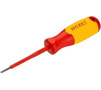 HAZET Destornillador VDE 811KV-25, SW 0,4x2,5 mm perfil ranurado, con aislamiento de protección hasta 1000V, caperuza de impacto, diseño antideslizamiento, codificación por colores