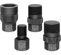 HAZET Juego de adaptadores de inyector 9098/4, 4 piezas, para extractor de impacto 9098/24, rosca M25 x 1 M16 x 1 M27 x 1