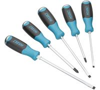 Hazet Juego de destornilladores con caperuza de impacto 811S/5, 5 piezas, Phillips PH y perfil ranurado, robusta hoja redonda, afloja tornillos apretados