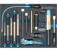HAZET Juego de herramientas , 53 piezas 163-621/53, con cinceles, punzones centrales, juego de punzones para clavijas, rascador, visor magnético, destornilladores offset, martillo de cerrajero y juego de puntas".