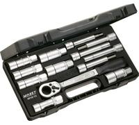 HAZET Juego de herramientas para amortiguadores 4910/13, Juego de 13 piezas, accionamiento cuadrado, perfil de espiga hueco, accionamiento hexagonal interior y exterior