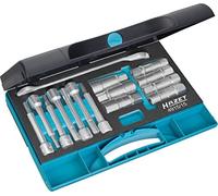 HAZET Juego de herramientas para amortiguadores 4915/15, Juego de 15 piezas, accionamiento cuadrado, perfil de espiga hueco, accionamiento hexagonal interior y exterior