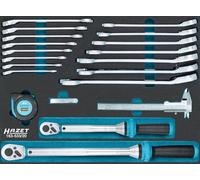 HAZET juego de herramientas universal, 20 piezas 163-533/20, contiene llave de carraca, galga de espesores, cinta métrica, galga de espesores y llave dinamométrica, para el taller y la industria".