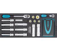 HAZET Juego de Llave Tubular 12,5mm 1/2" 6,3mm 1/4 6,3 1/4 54tlg 163-376/54