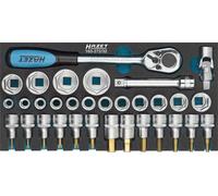 HAZET Juego de Llave Tubular 12,5mm 1/2" Torx Hexágonales Interiores 32tlg