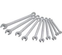 Hazet Juego de llaves combinadas 600SPC/10, 10 herramientas, salida: hexágono exterior doble, anchura a través de planos: 8 -19 mm, mango de llave de anillo fino con perfil doble T extra robusto