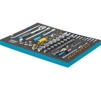 HAZET Juego de llaves de vaso 163-138/77 I Adecuado para todos los carros de herramientas HAZET con cajones I Juego de 77 piezas I Uso versátil