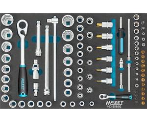HAZET Juego de llaves de vaso 163-258/92 I Juego de 92 piezas I para perfil TORX interior y exterior I sistema de organización perfecto I para una amplia gama de aplicaciones