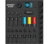HAZET Juego de llaves de vaso 163-612/40, 40 piezas, 3/4 pulgadas y 1/2 pulgadas cuadradas, interior TORX, XZN, hexagonal y perfil de tracción, hexagonal exterior de 24 mm