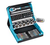 Hazet Juego de llaves de vaso SmartCase 2200SC-2, Juego de llaves de vaso de 50 piezas, hexágono y cuadrado 6,3 mm (1/4 pulgada), maletín de herramientas móvil FABRICADO EN ALEMANIA