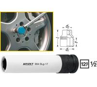 HAZET Kraft Einsatz Extra Largo 12,5Mm 1/2" Exterior Hexagonal Tractionsprofil 1