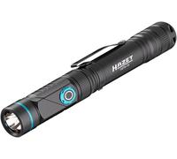 HAZET Linterna UV LED 1979-75, 800 lúmenes, 3 modos incl. luz UV, cabezal giratorio, batería de 2600 mAh, USB-C, imán, IP44, 146 mm, alcance de la luz hasta 150 m