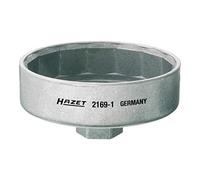 HAZET llave de filtro de aceite 2169-1, herramienta adecuada para varios filtros de aceite con un diámetro de 102 mm, accionamiento: cuadrado 12,5 mm, salida: externa de 15 caras, Made in Germany