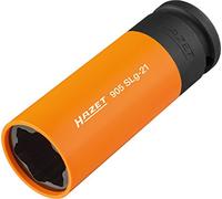 HAZET Llave de tubo de 1/2 pulgadas (12,5 mm) en cuadrado con funda de plástico de protección para evitar que se doble, con perfil especial, tamaño de llave:21 mm, 905SLG-21, 905SLG-21