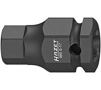 HAZET Llave de vaso 985S-17 SW 17 mm | Cuadrado hueco de 1/2 pulgadas, 24 mm hexagonal, accionamiento cuadrado hueco de 1/2 pulgadas, hexagonal exterior de 24 mm
